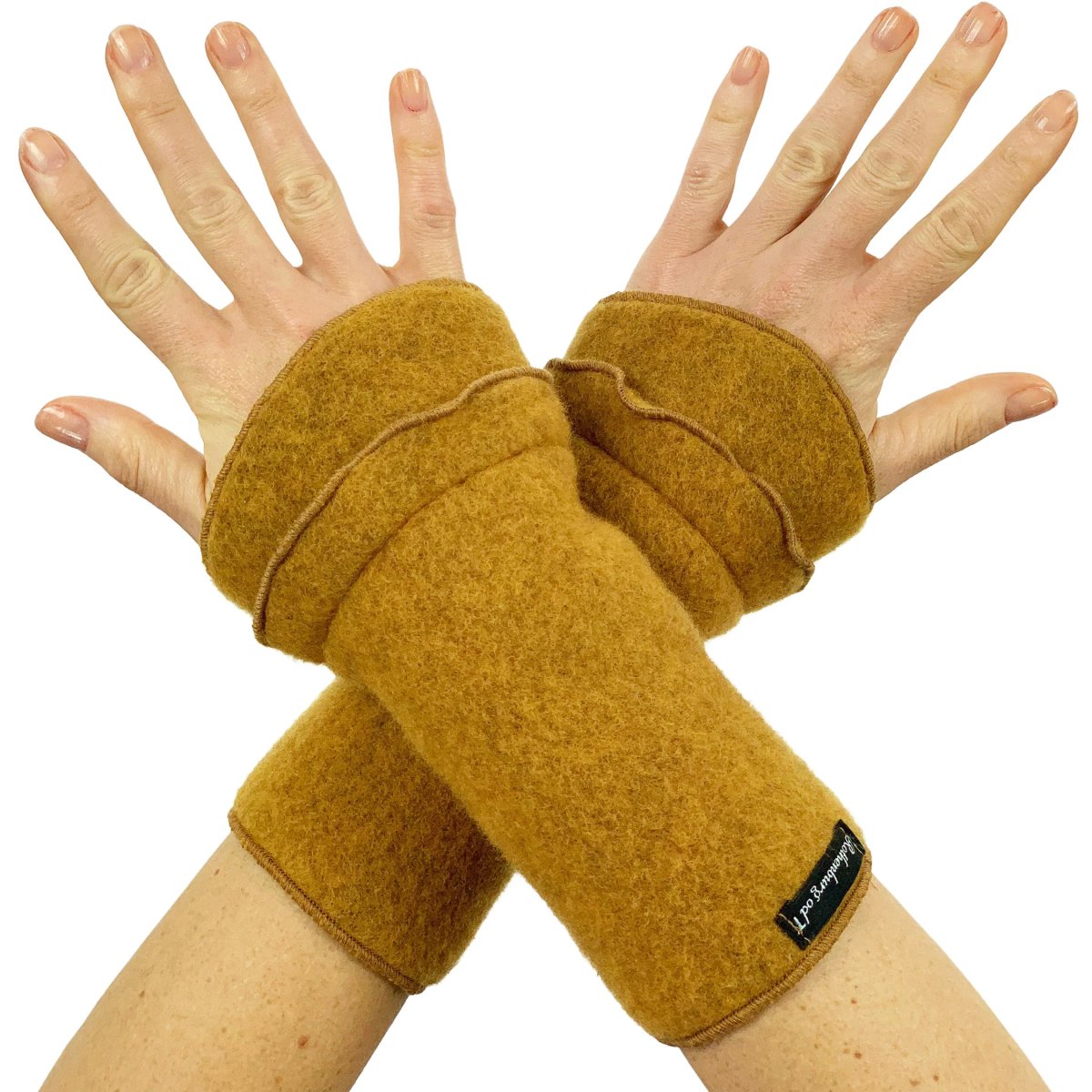 AnRa Armstulpen 2-fach, Wollfleece, Gelb