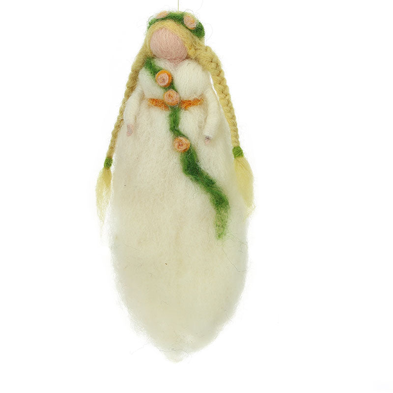 Anhänger Schneeweißchen Wollfilz