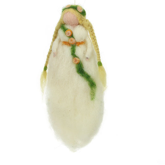 Anhänger Schneeweißchen Wollfilz