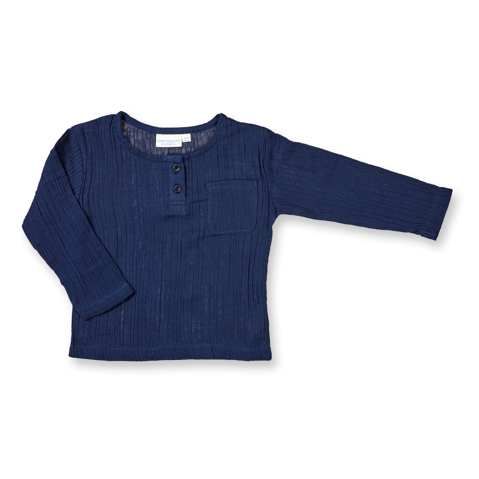 Sense Organics Hemd Plin, Musselin, Navy