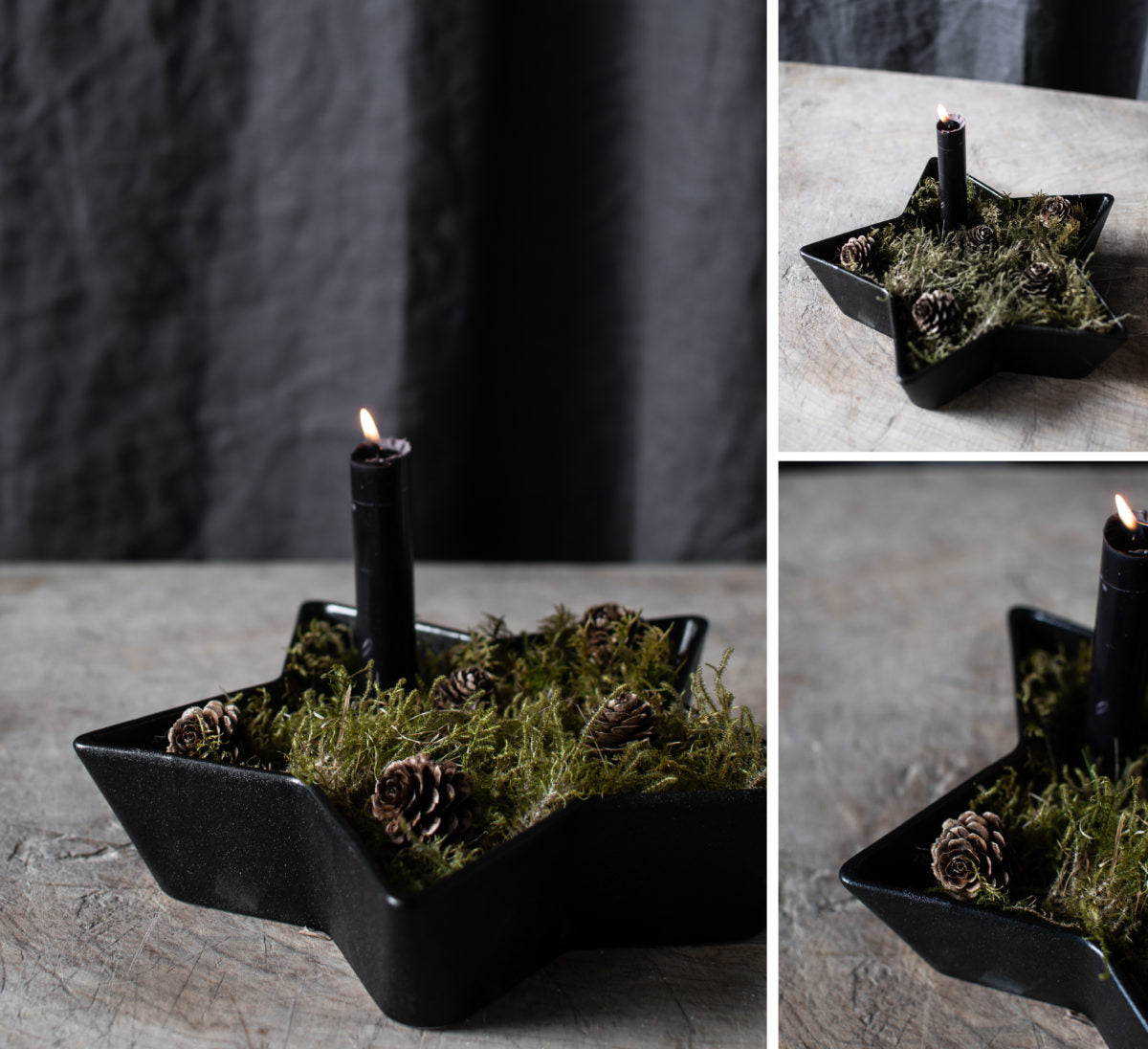 Storefactory Kerzenhalter Lidatorp Stjärna mittel, schwarz