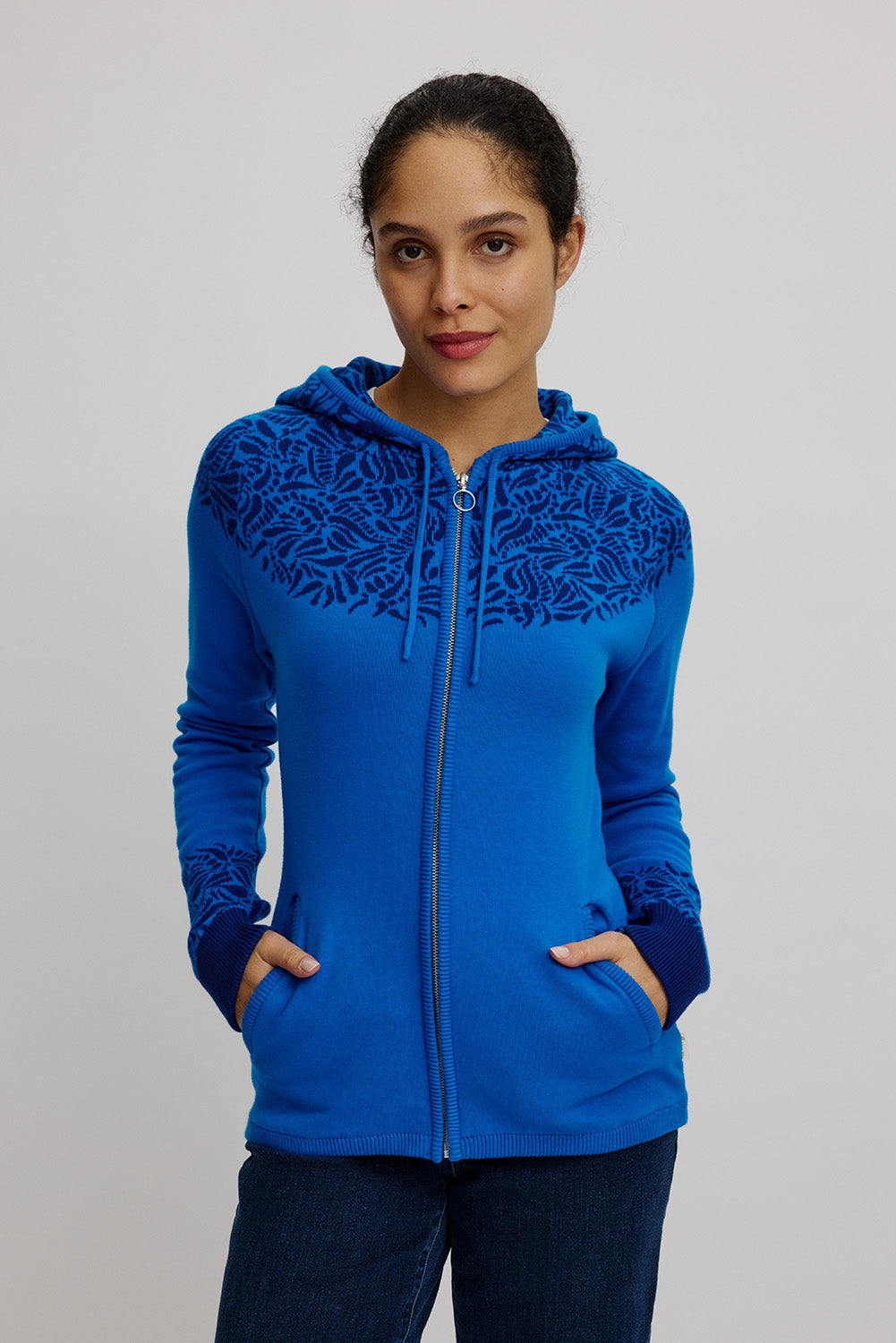 Tranquillo Jaquard-Strickjacke, Blue Paisley