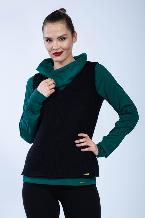 Chapati Merino-Pullunder Papagina, Black
