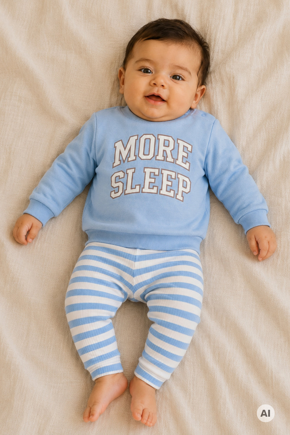 The New Baby Sweatshirt "More Sleep", blue