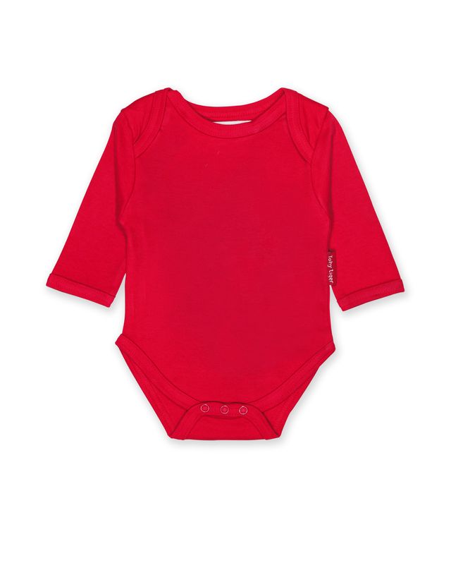 Toby Tiger Baby-Body langarm, rot