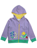 Lila Kapuzenjacke mit Hasen-Applikation