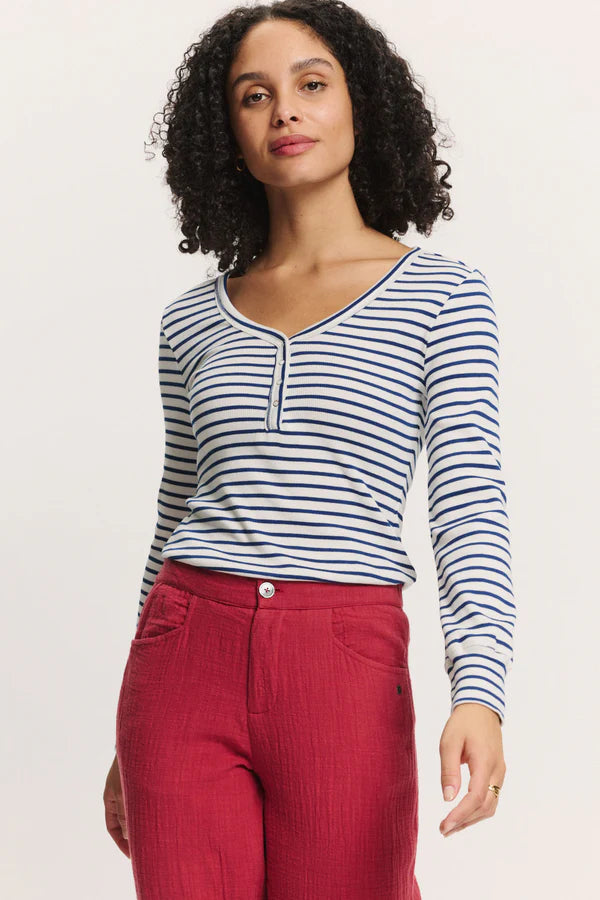 Tranquillo Jersey-Langarmshirt Silviee, stripes navy