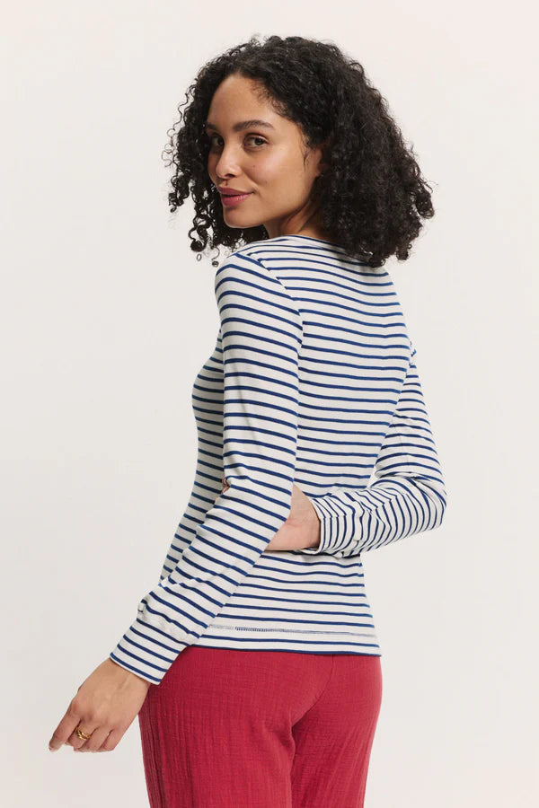 Tranquillo Jersey-Langarmshirt Silviee, stripes navy