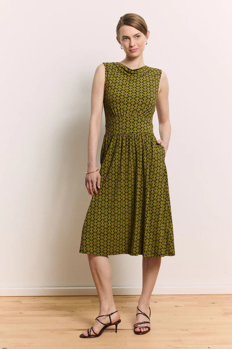 Tranquillo Kleid Albaa, black fan