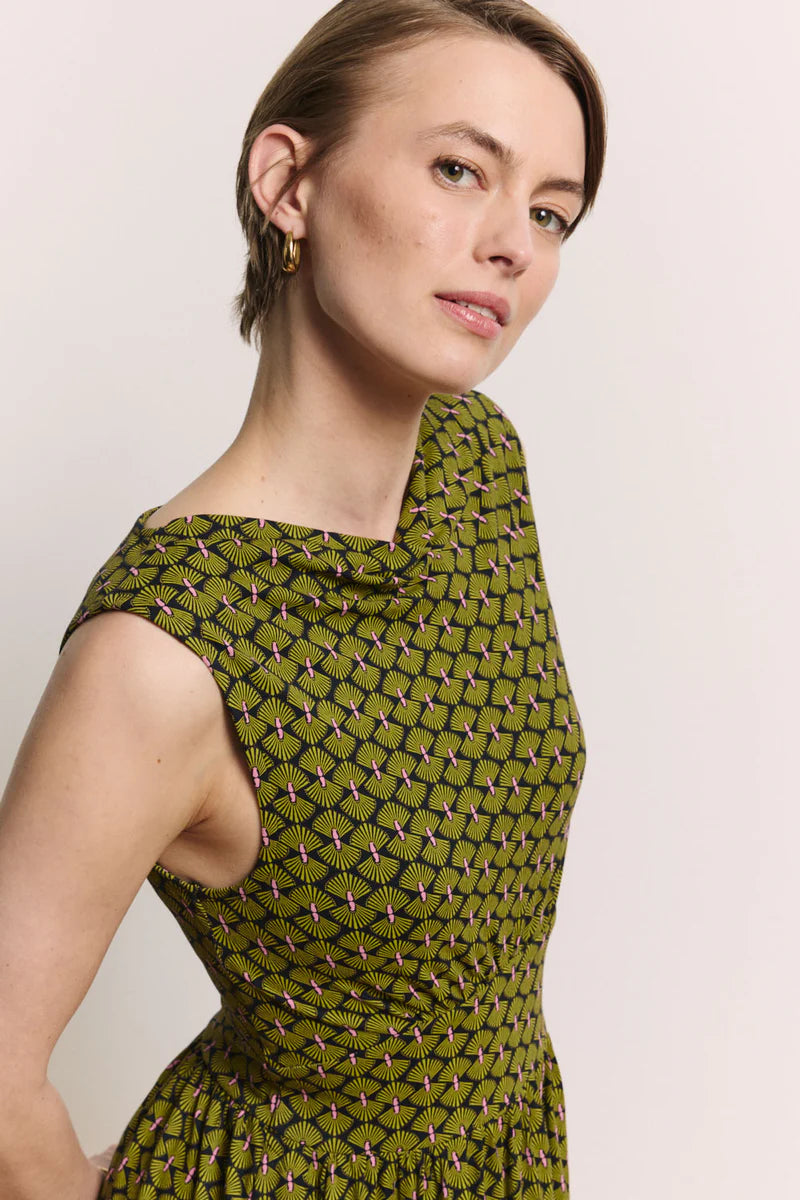 Tranquillo Kleid Albaa, black fan