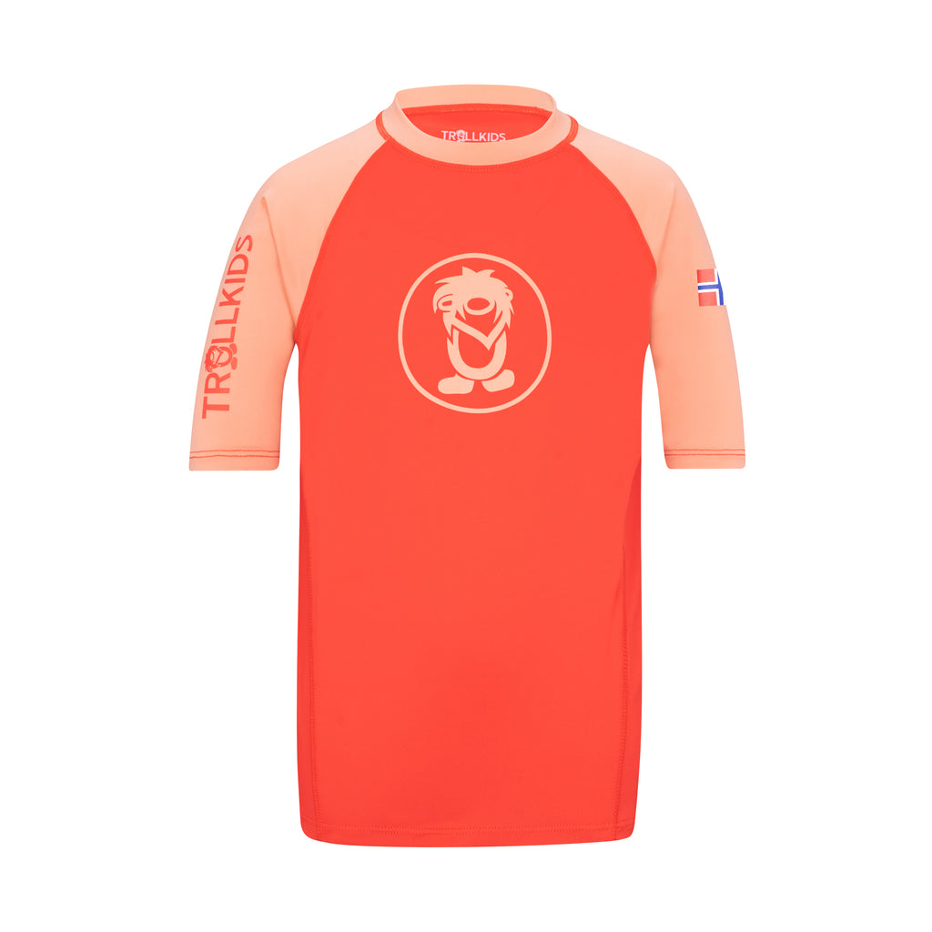 Trollkids Kvalvika T Bade-Shirt kurzarm mit UV-Schutz, sweet cherry/dahlia