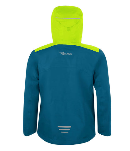 Trollkids Regenjacke Bergen, petrol/lime