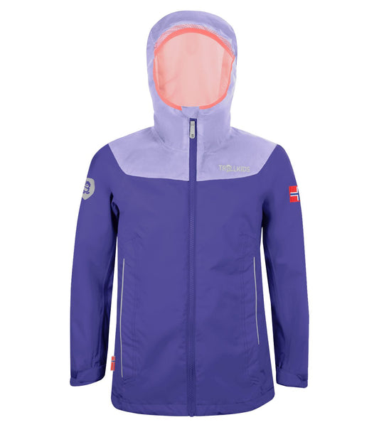 Trollkids Regenjacke Bergen, dark purple/lavender/apricot