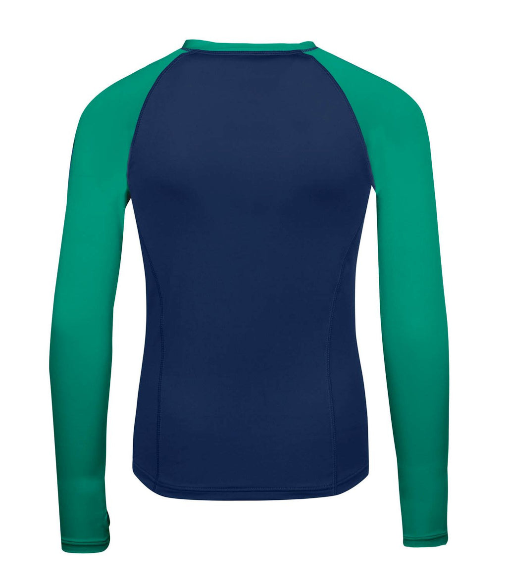 Trollkids Kvalvika Bade-Shirt langarm mit UV-Schutz, pepper green/navy