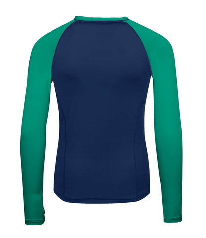 Trollkids Kvalvika Bade-Shirt langarm mit UV-Schutz, pepper green/navy