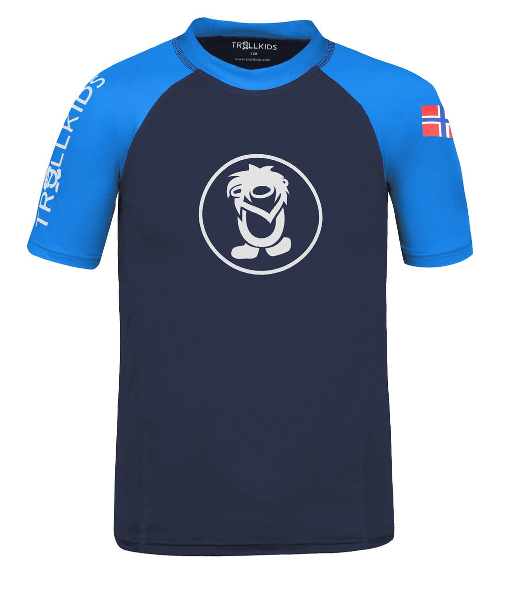 Trollkids Kvalvika T UV-Shirt kurzarm, navy/medium blue