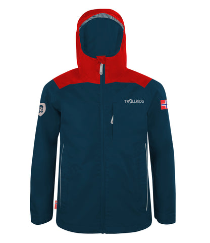 Trollkids Regenjacke Bergen, rot/blau