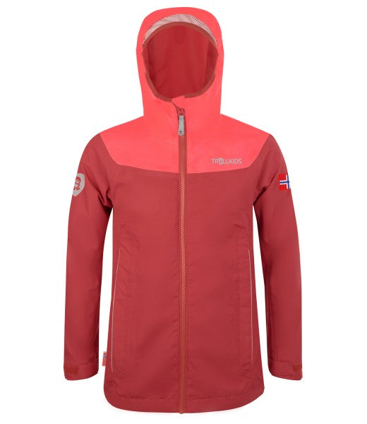 Trollkids Regenjacke Bergen, mystic red/coral
