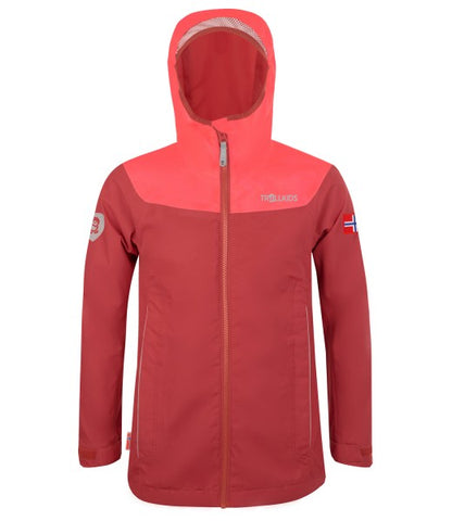 Trollkids Regenjacke Bergen, mystic red/coral