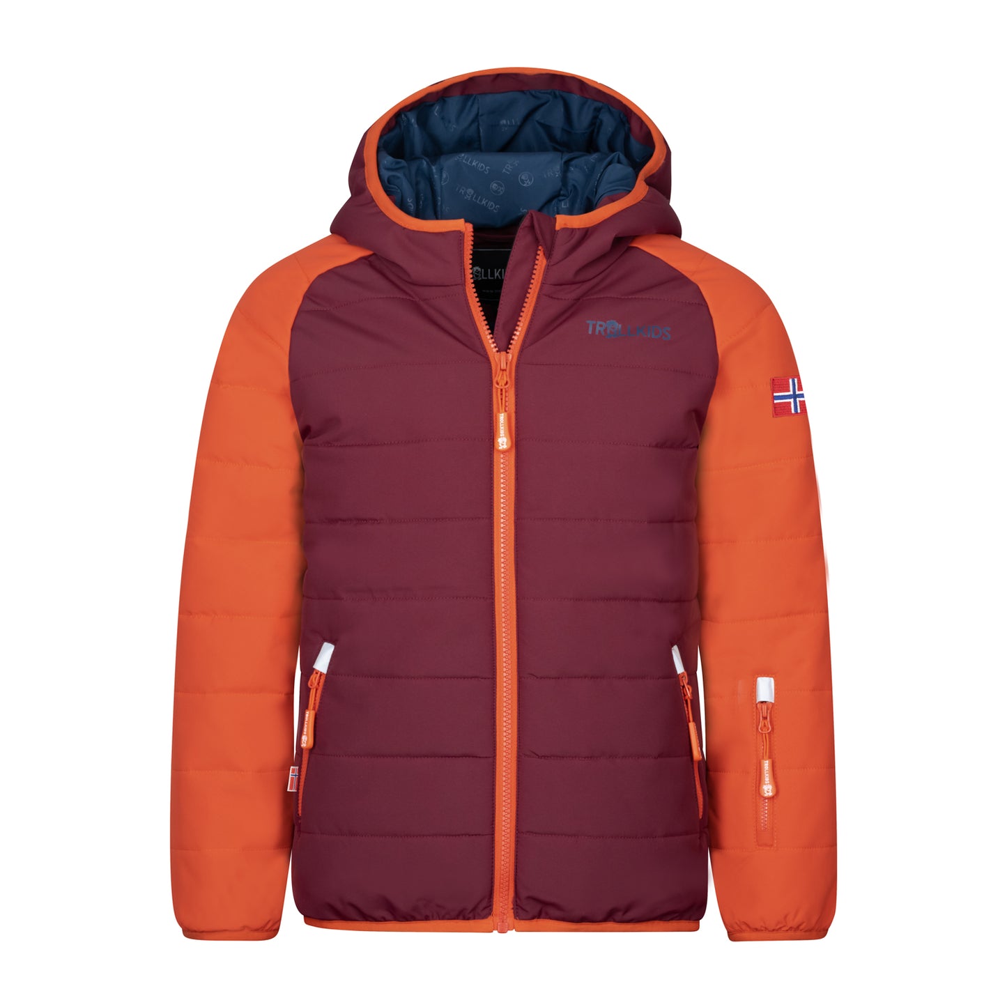 Trollkids Winterjacke Hafjell PRO, burnt orange/chestnut/mystic blue