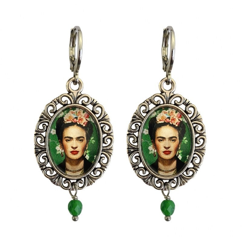 Urban Hippies Ohrringe Frida, grün/silber