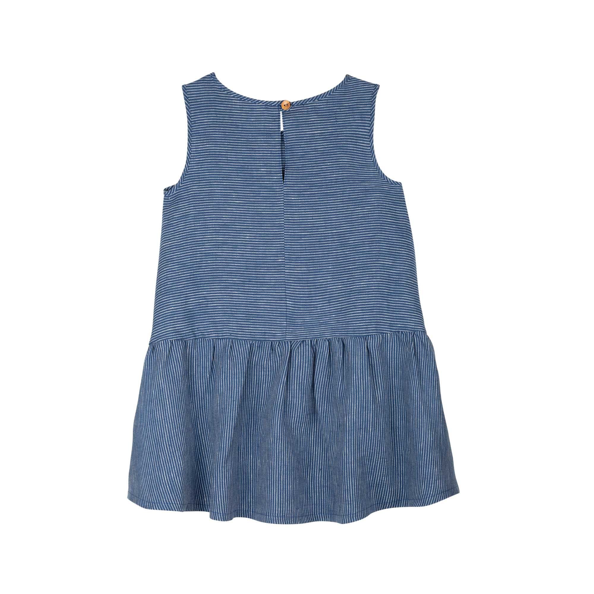 PurePure Leinenkleid, Marine/Weiß