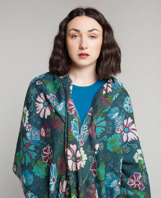 Les Touristes Woll-Schal, Cosmos Teal