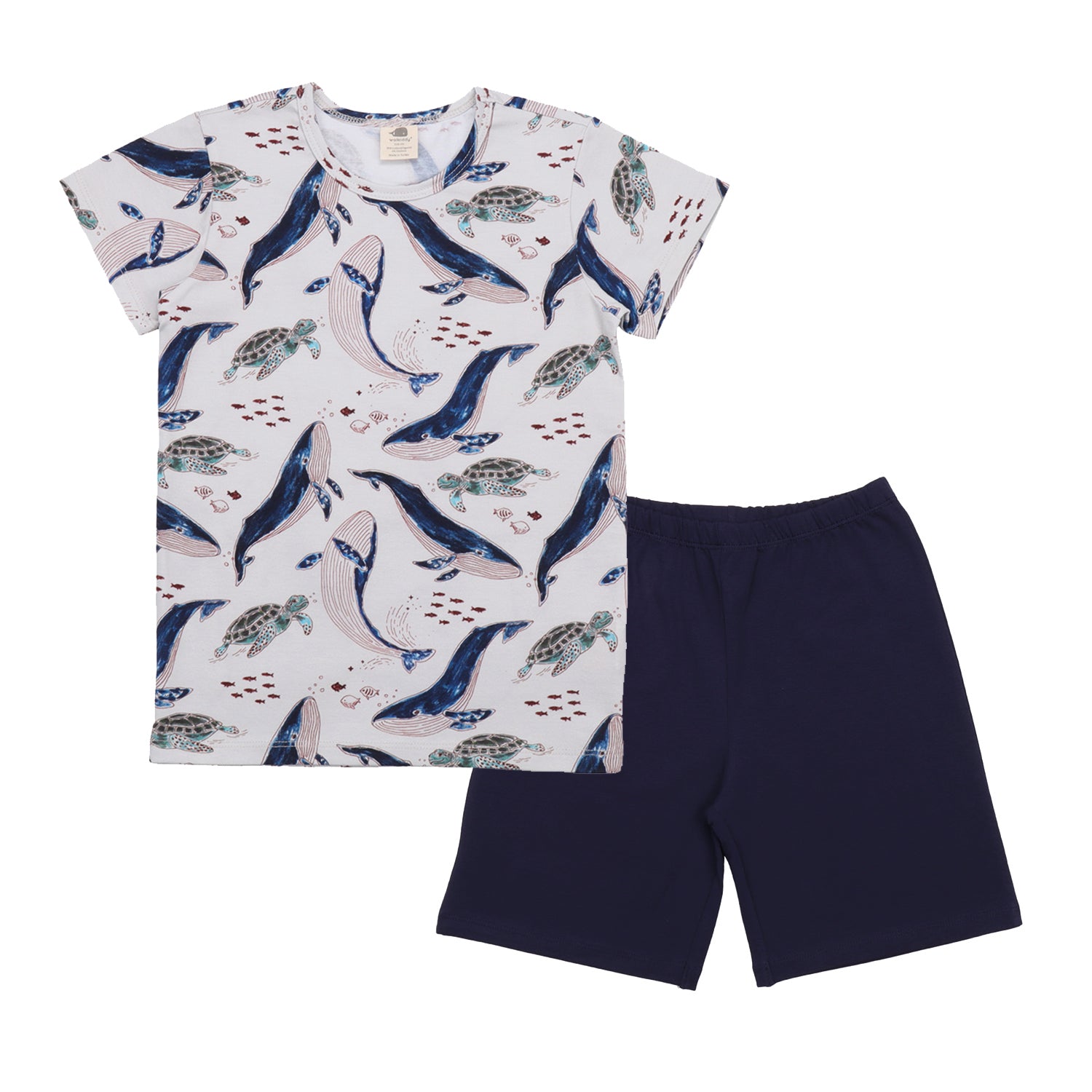 Walkiddy Schlafanzug kurz Whales&Seaturtles
