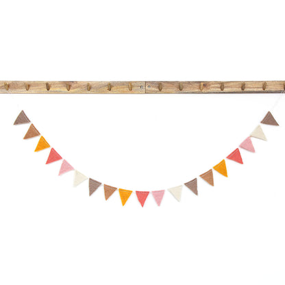 Wimpelgirlande Wollfilz, Pastell warm