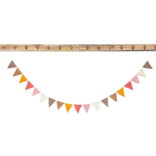 Wimpelgirlande Wollfilz, Pastell warm