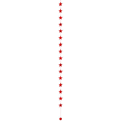 Wimpelgirlande Wollfilz, Sterne rot