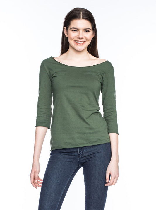 Ato Berlin Damen Shirt Caja, Oliv