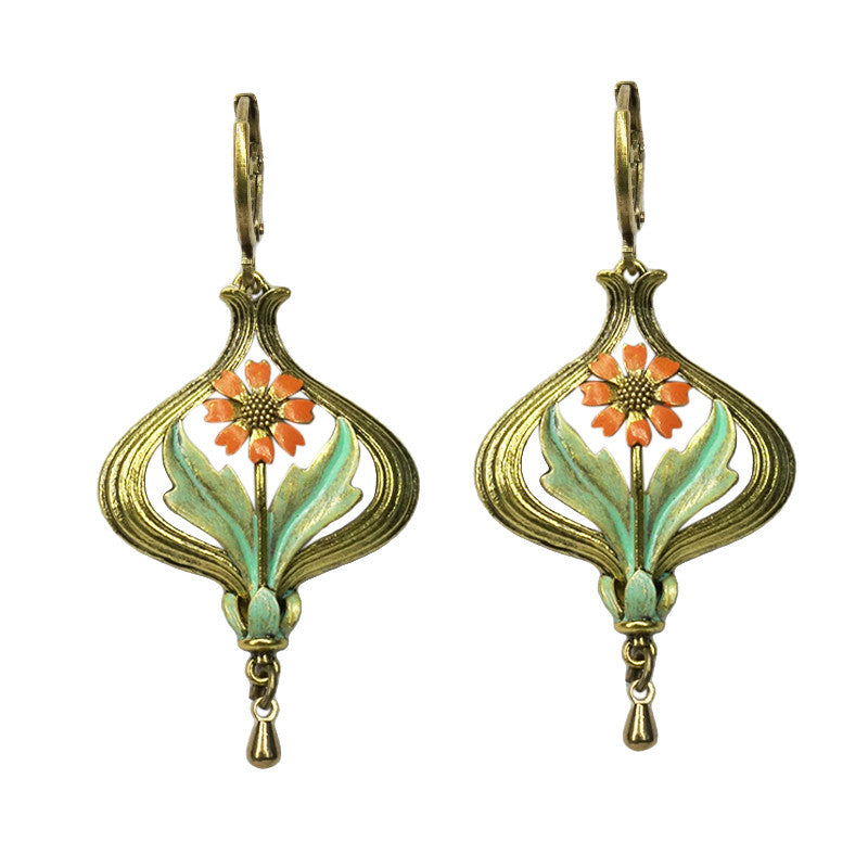 Urban Hippies Ohrringe Arabella Orange, Gold