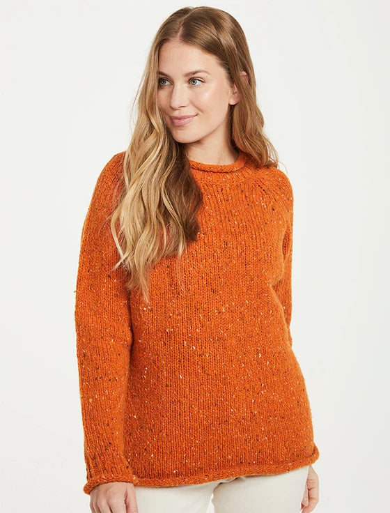 Pullover Donegal Tweed, orange