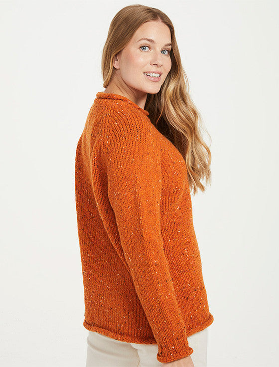 Pullover Donegal Tweed, orange