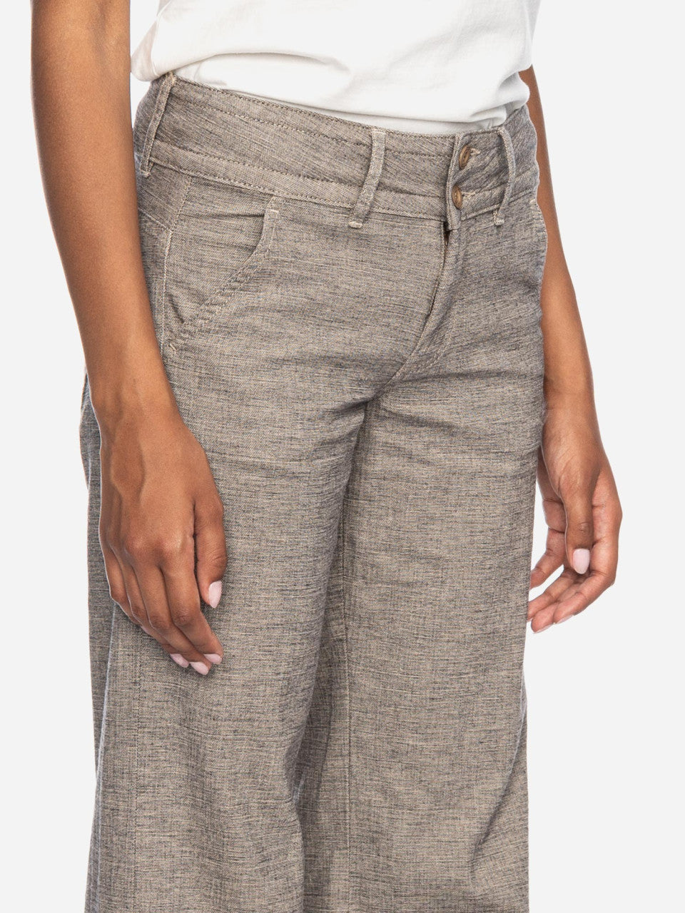 Leinenhose Lilia beige/braun meliert