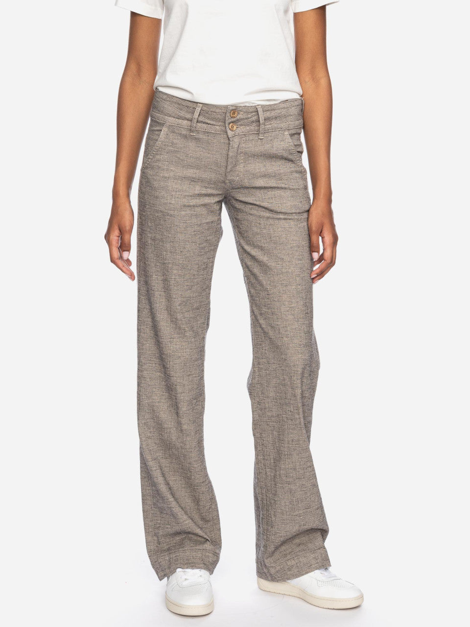 Leinenhose Lilia beige/braun meliert