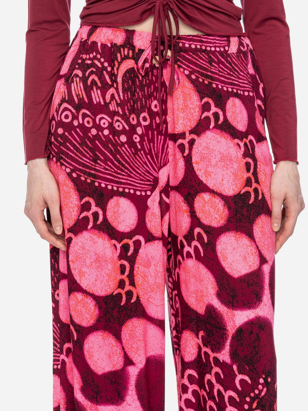 Ato Berlin - Sommerhose Linnea, Aubergine/Pink