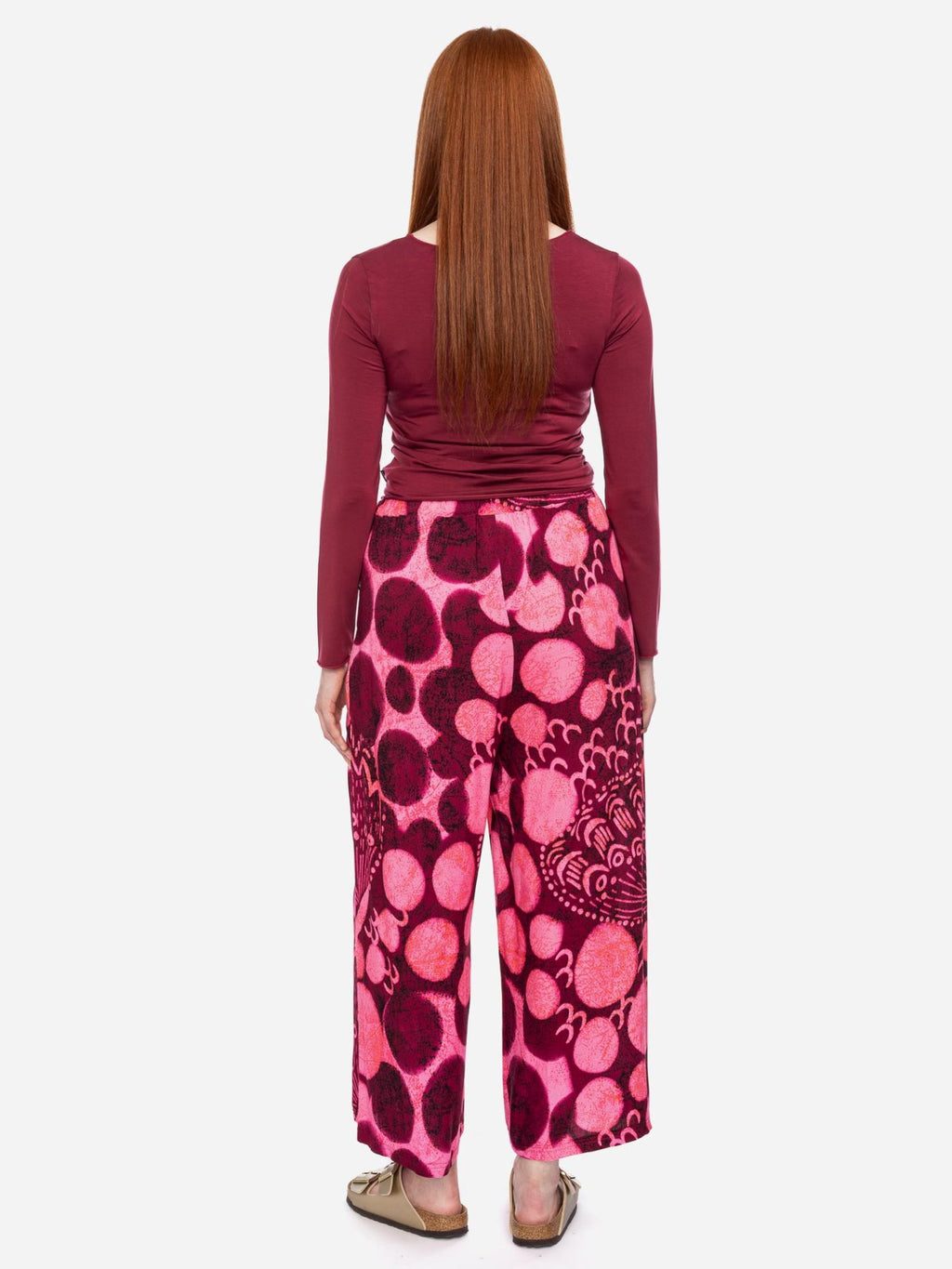 Ato Berlin - Sommerhose Linnea, Aubergine/Pink