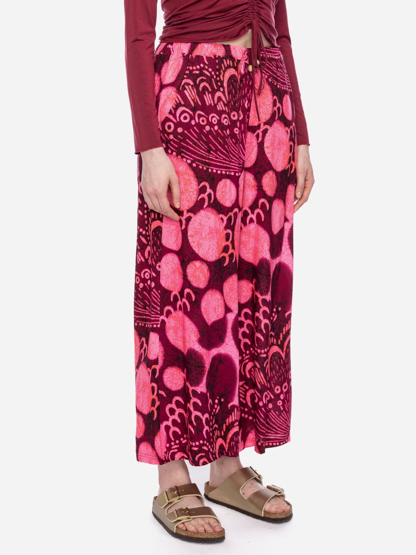 Ato Berlin - Sommerhose Linnea, Aubergine/Pink