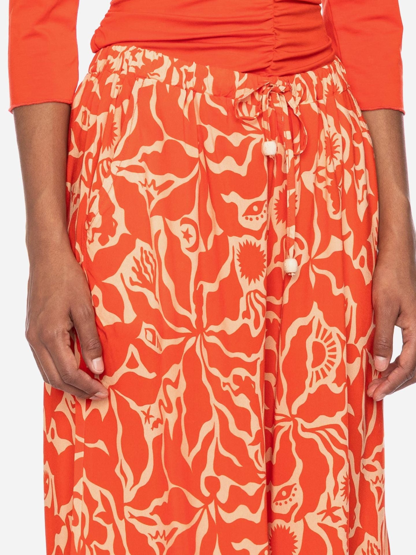 Ato Berlin - Sommerhose Linnea, Orange/Beige