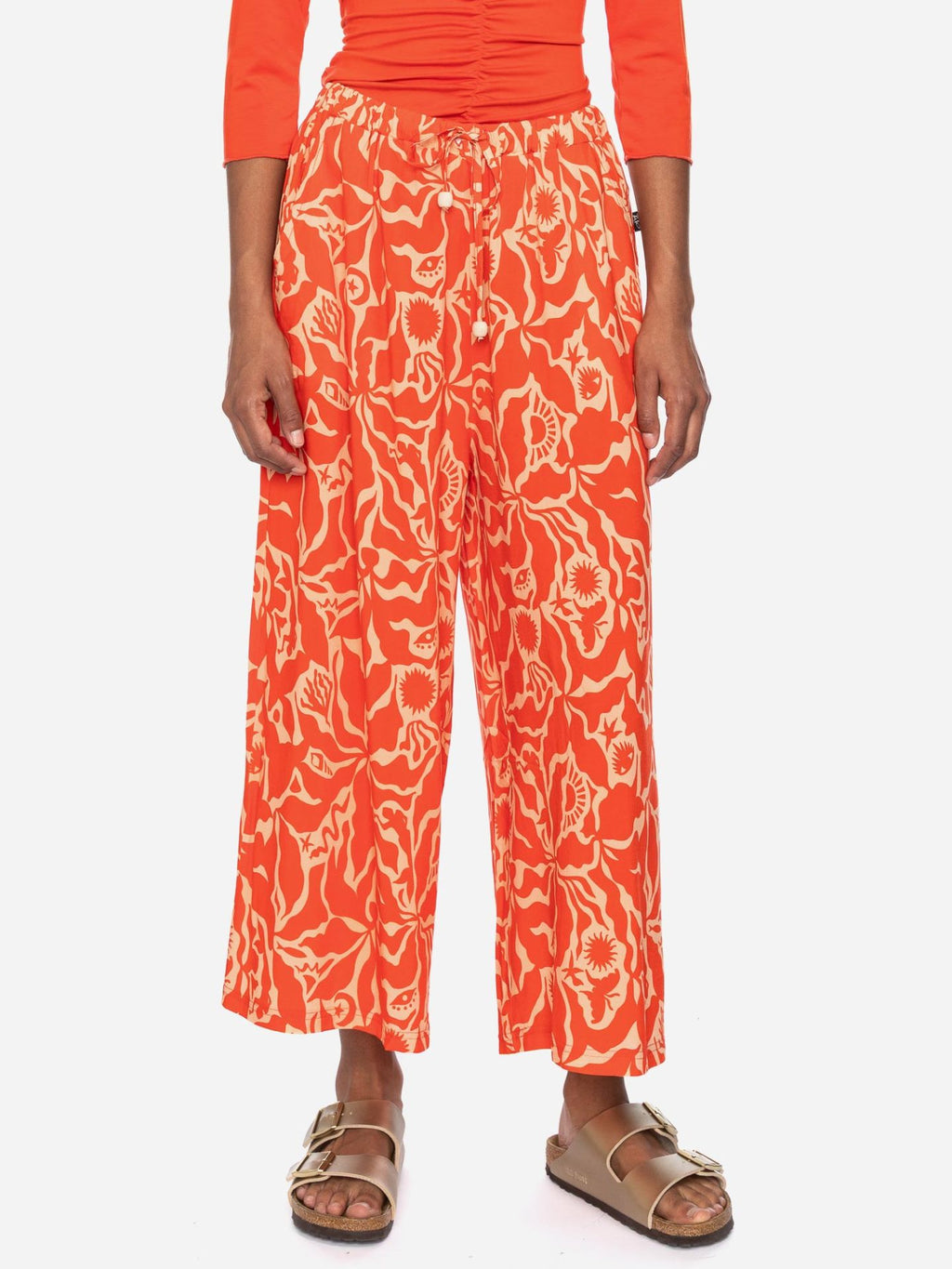 Ato Berlin - Sommerhose Linnea, Orange/Beige