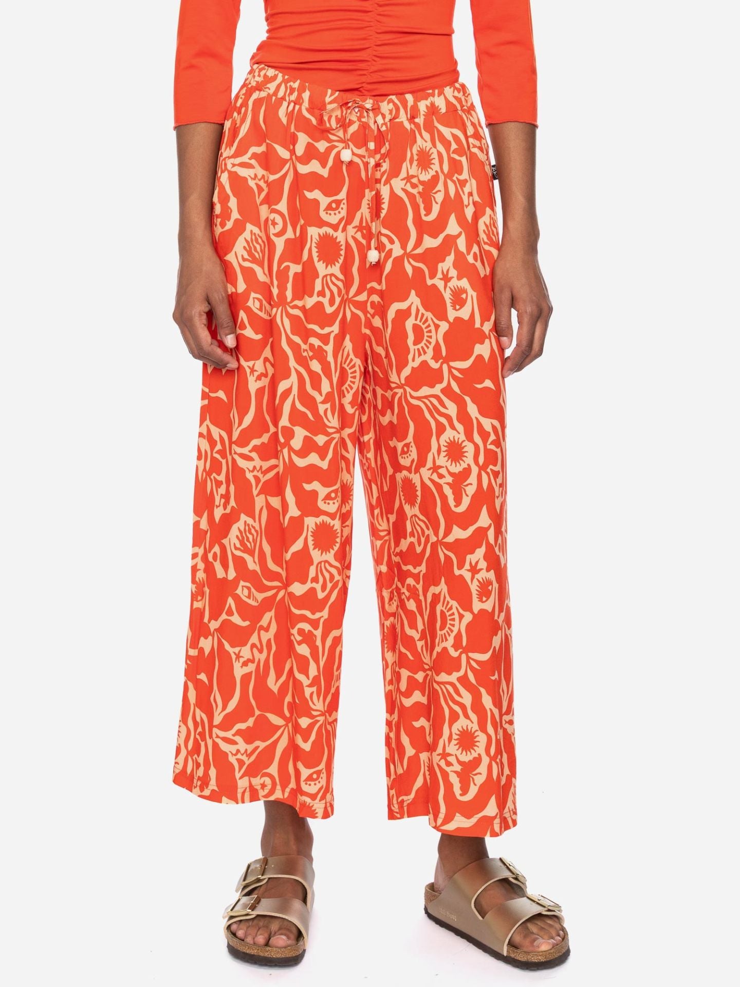 Ato Berlin - Sommerhose Linnea, Orange/Beige