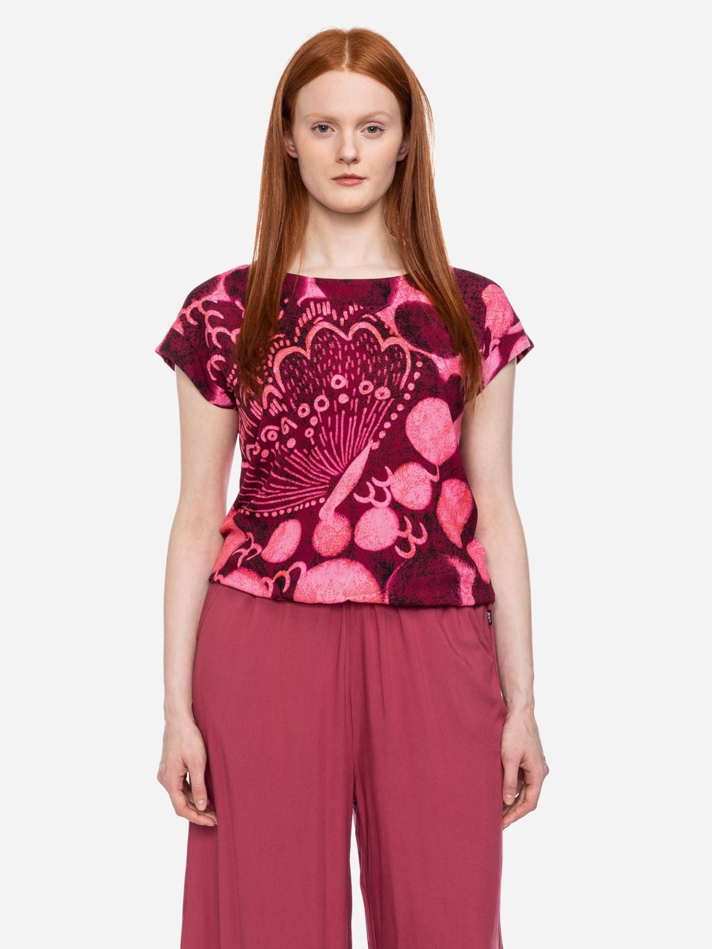 Ato Berlin Shirt Leo, Aubergine/Pink