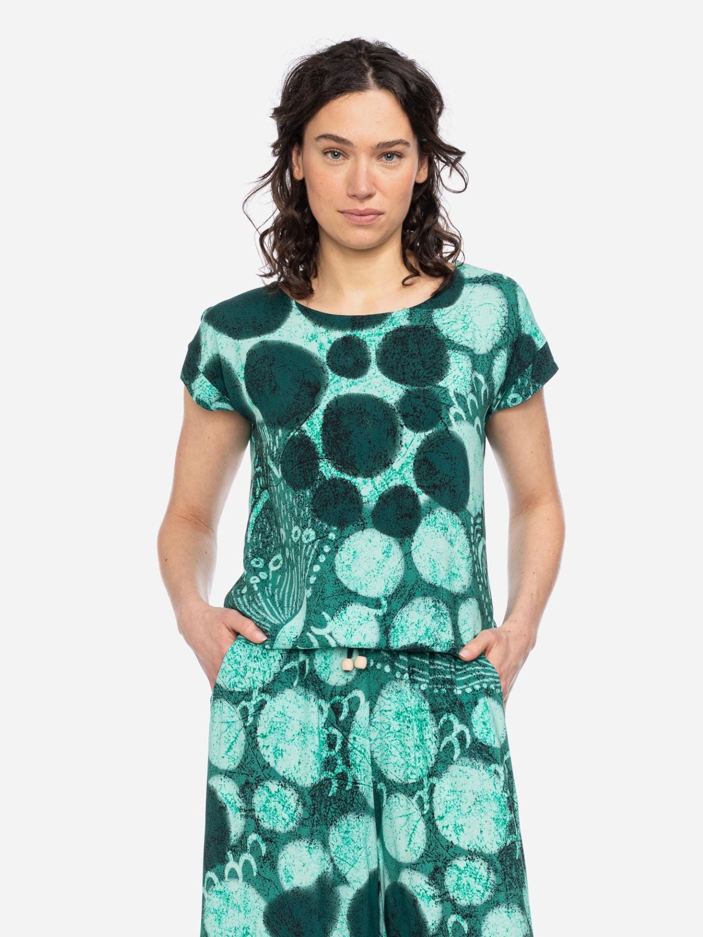 Ato Berlin Shirt Leo, Grün/Dunkelgrün