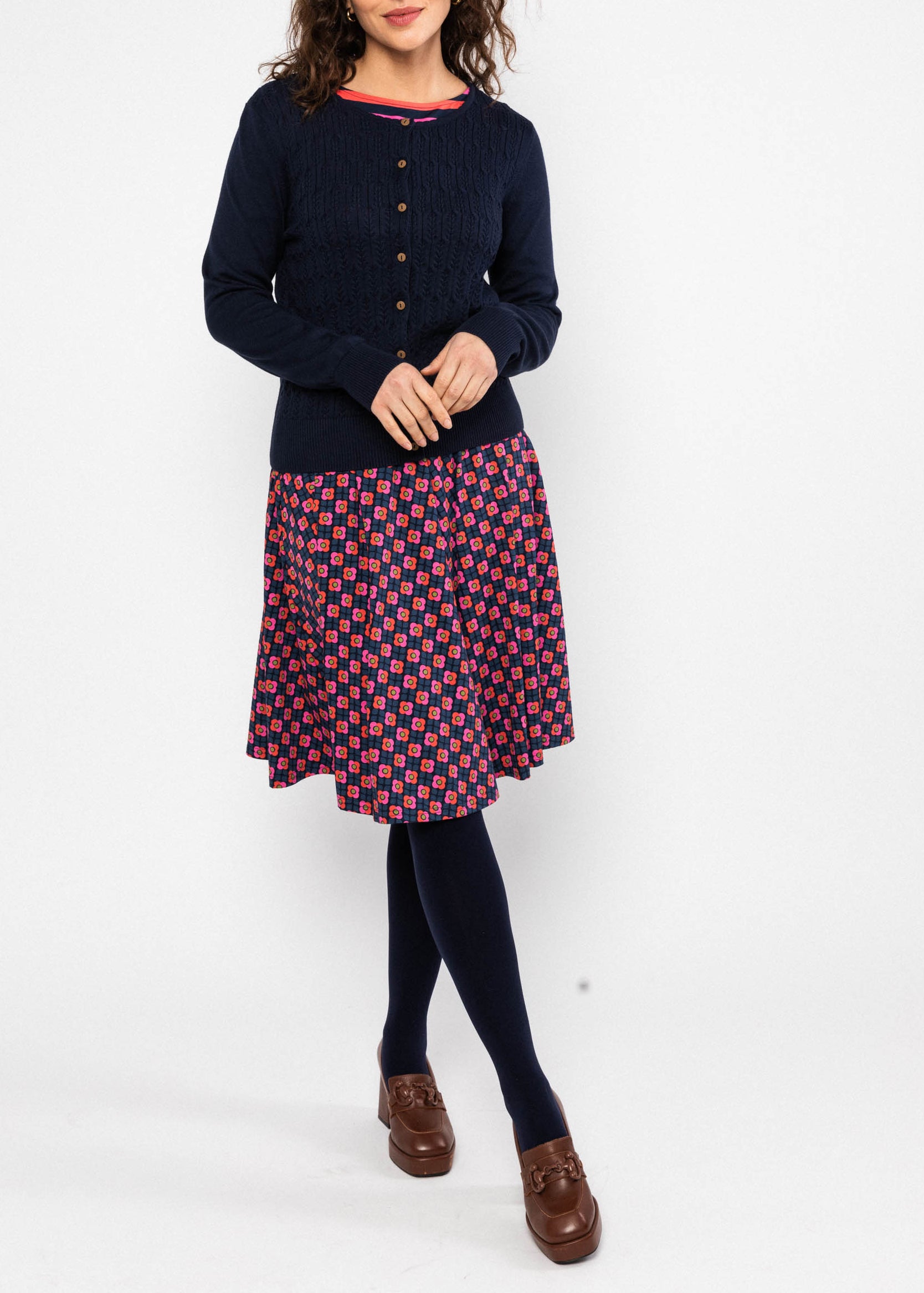 Blutsgeschwister Cardigan Save the Brave, folk. blue knit