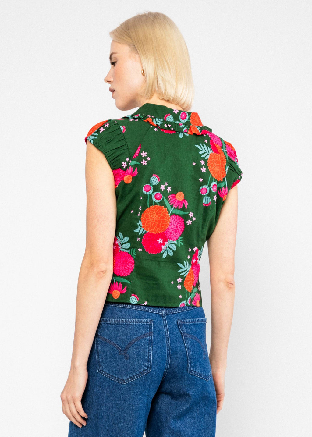 Blutsgeschwister Bluse Que sera sera, blooming soft flowers