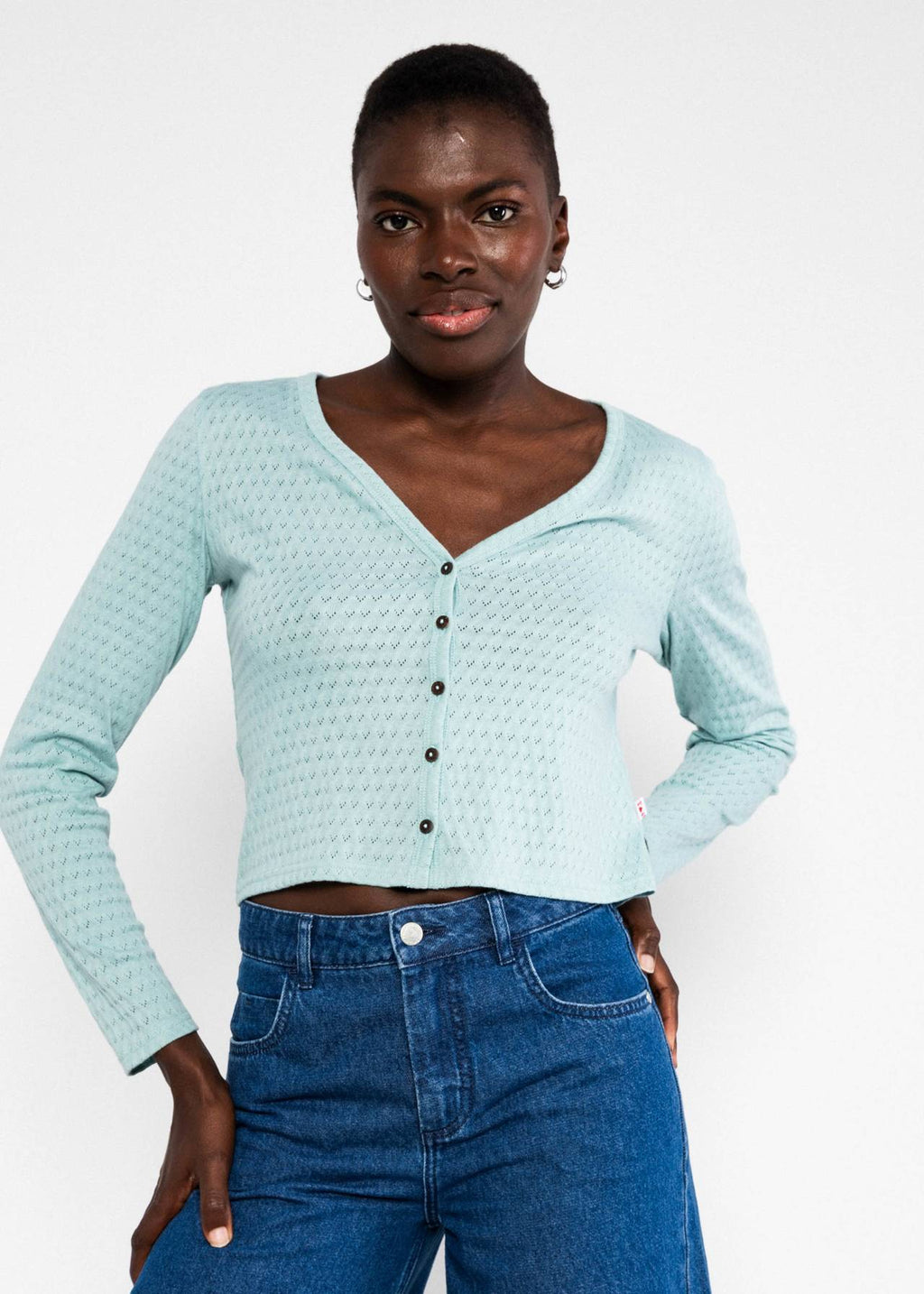 Blutsgeschwister Cardigan Filigree Cardymagig, cat`s paw petrol
