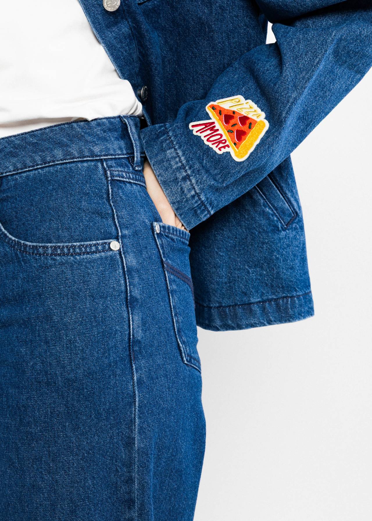 Blutsgeschwister Hemdjacke Love Shack, indigo embroidery