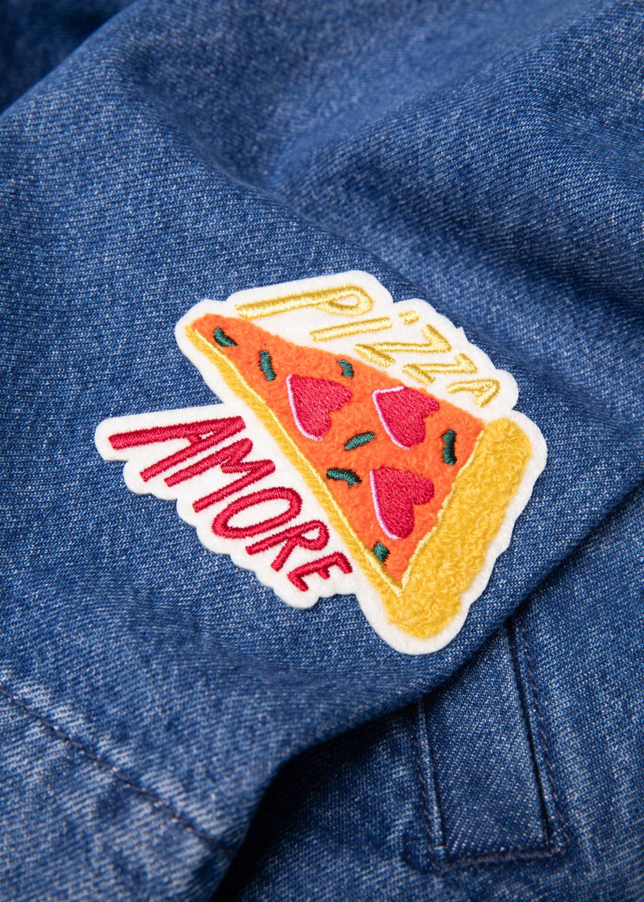 Blutsgeschwister Hemdjacke Love Shack, indigo embroidery